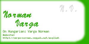 norman varga business card